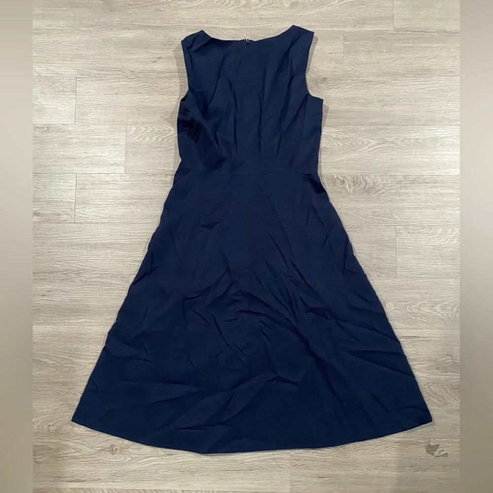 J. Crew Wool Style 63473 Elegant Navy Blue Sleeveless Dress Career Work Casual 4
